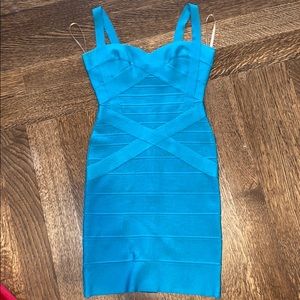 Herve leger blue dress